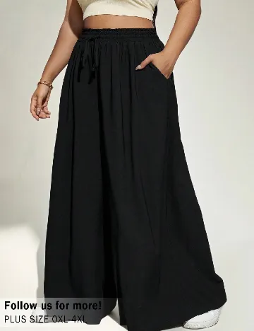 Pantaloni SHEIN CURVE, negru Negru