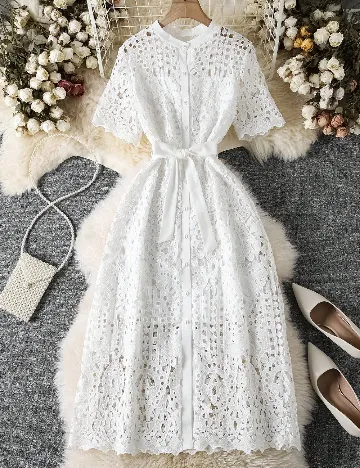 Rochie medie SHEIN, alb Alb