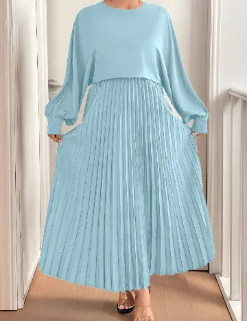 Rochie lunga SHEIN CURVE, albastru deschis Albastru