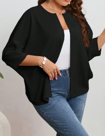 Blazer SHEIN CURVE, negru