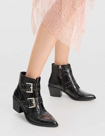 Botine Stradivarius, negru