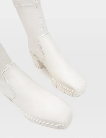 Botine Stradivarius, alb Alb