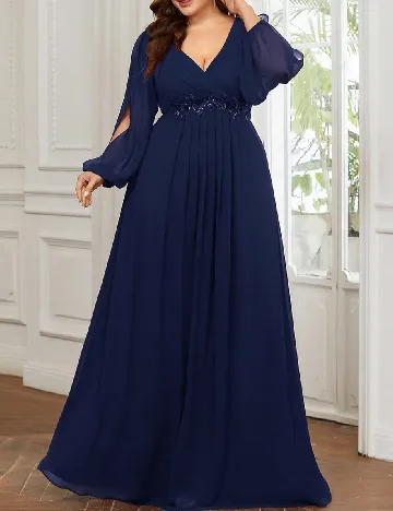 Rochie lunga Ever-Pretty Plus Size, bleumarin inchis Albastru
