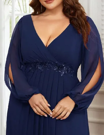 Rochie lunga Ever-Pretty Plus Size, bleumarin inchis Albastru