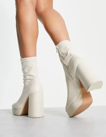 Botine Stradivarius, crem Crem