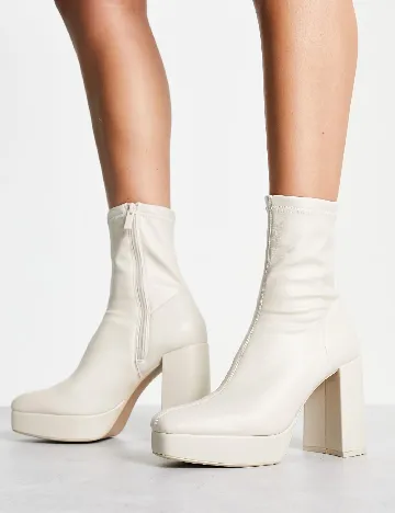 Botine Stradivarius, crem Crem