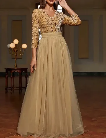 Rochie lunga Homeyee, auriu Galben