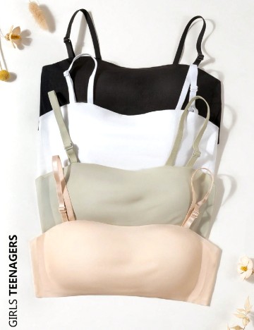 Set bustiere 4 bucati Shein Kids, mix culori