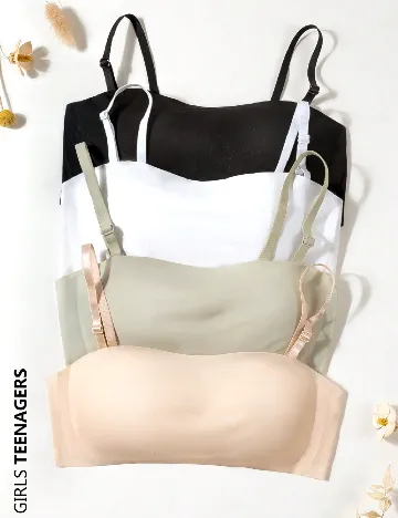 Set bustiere 4 bucati Shein Kids, mix culori Mix culori
