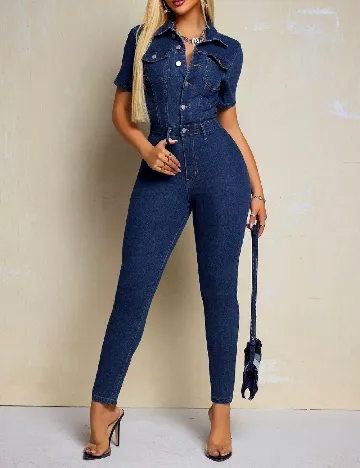 Salopeta SHEIN, albastru denim Albastru