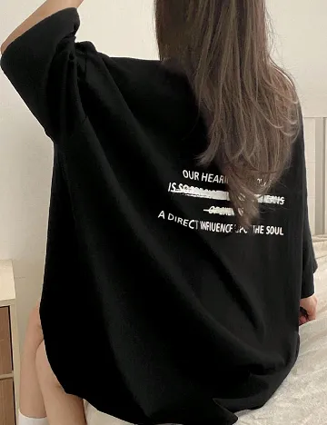 Tricou Oversize Dazy, negru Negru