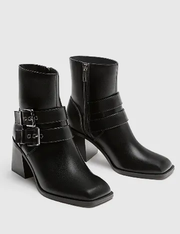 Botine Stradivarius, negru Negru