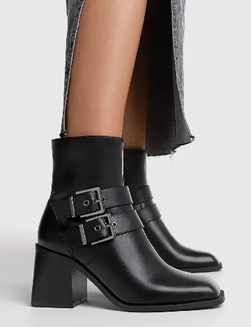 Botine Stradivarius, negru Negru