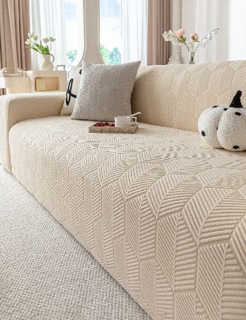 Husa pentru canapea de 3 persoane SHEIN, crem