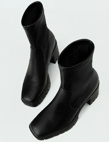 Botine Stradivarius, negru Negru