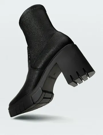 Botine Stradivarius, negru Negru