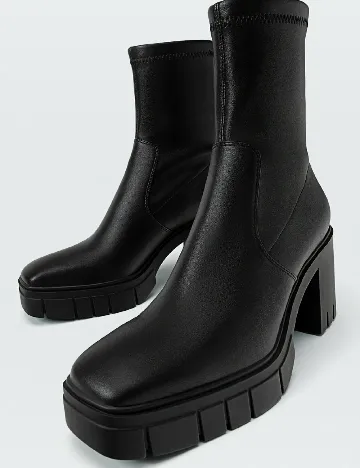 Botine Stradivarius, negru Negru