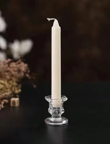 Set suporturi lumanari 6 bucati SHEIN, transparent Alb