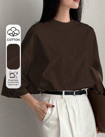 Tricou Oversize Dazy, maro
