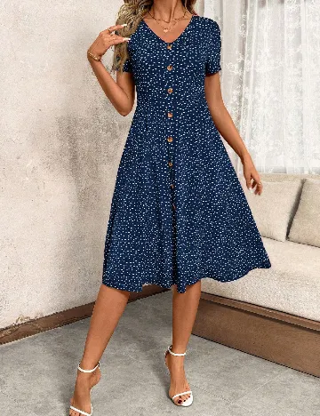 Rochie medie SHEIN, albastru/alb Albastru