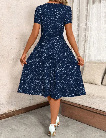 Rochie medie SHEIN, albastru/alb Albastru
