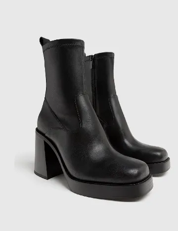 Botine Stradivarius, negru Negru