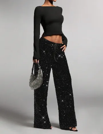 Pantaloni SHEIN, negru Negru