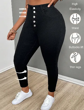 Blugi SHEIN CURVE, negru Negru