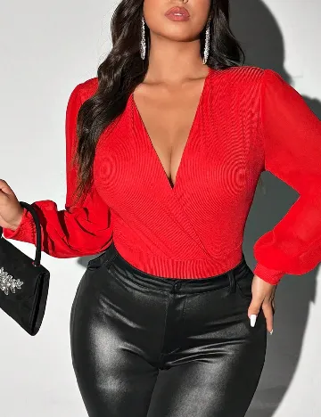 Body SHEIN CURVE, rosu Rosu
