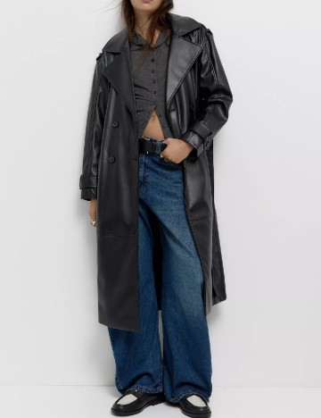 Trench Pull&Bear, negru