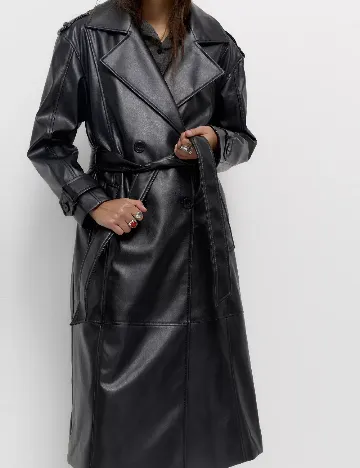 Trench Pull&Bear, negru Negru