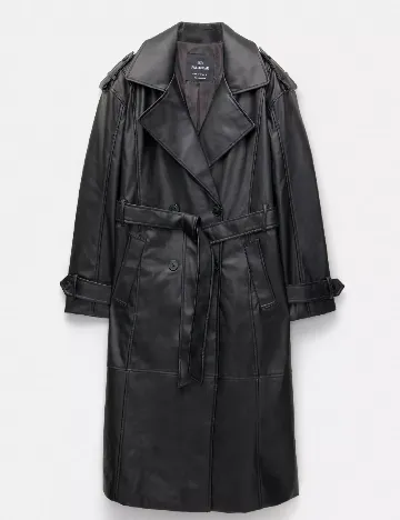 Trench Pull&Bear, negru Negru