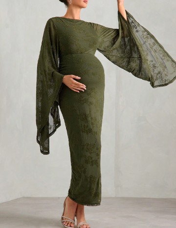 Rochie lunga SHEIN Maternity, verde