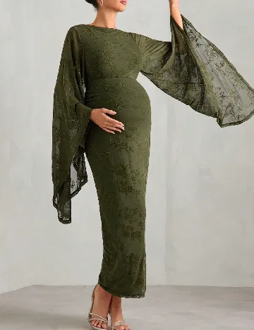 Rochie lunga SHEIN Maternity, verde Verde
