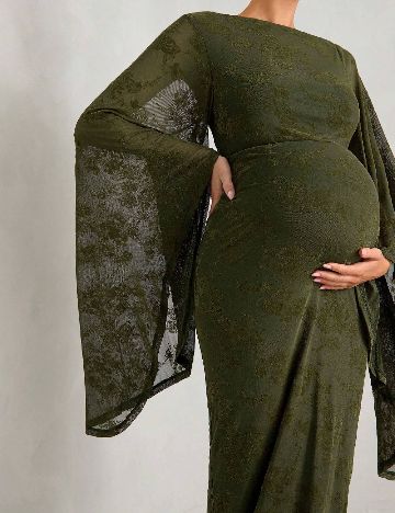 Rochie lunga SHEIN Maternity, verde