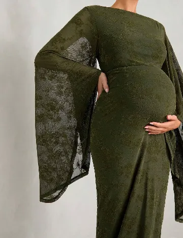 Rochie lunga SHEIN Maternity, verde Verde