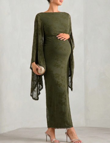 Rochie lunga SHEIN Maternity, verde