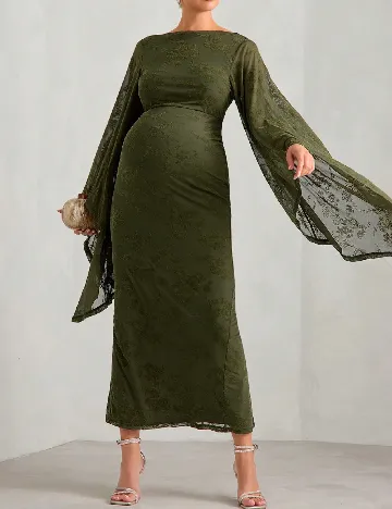 Rochie lunga SHEIN Maternity, verde Verde