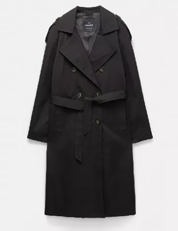 Trench Pull&Bear, negru Negru