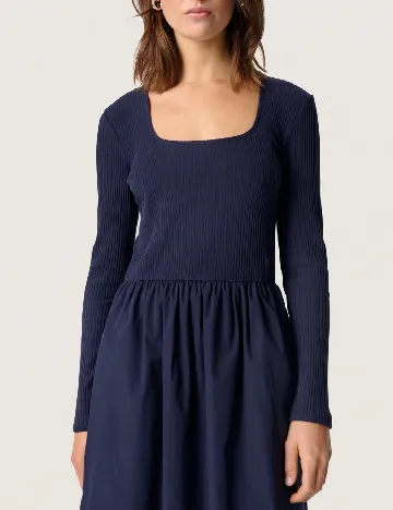 Rochie medie Soaked In Luxury, bleumarin Albastru
