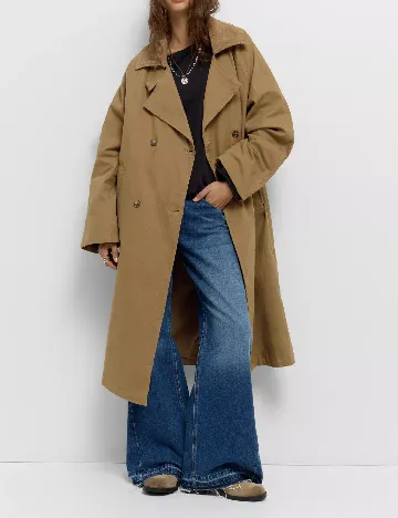Trench Pull&Bear, maro deschis Maro