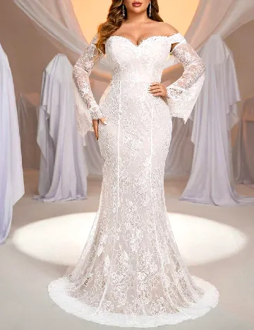 Rochie lunga SHEIN CURVE, alb Alb