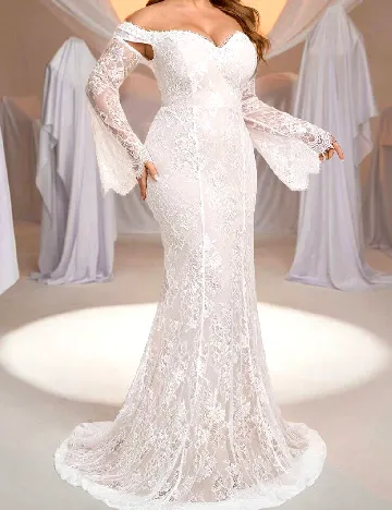 Rochie lunga SHEIN CURVE, alb Alb