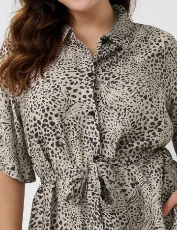 Rochie medie Kaffe Curve, bej Crem