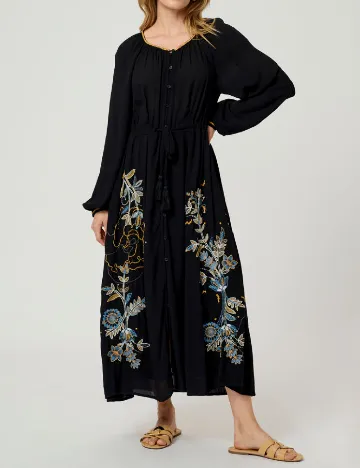 Rochie medie Cream, negru Negru