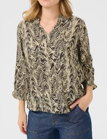 Bluza Kaffe, crem/negru Crem