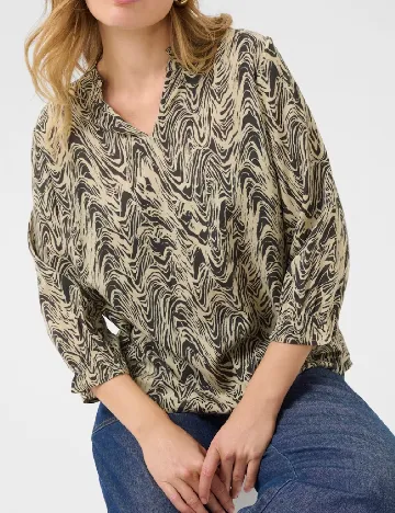 Bluza Kaffe, crem/negru Crem