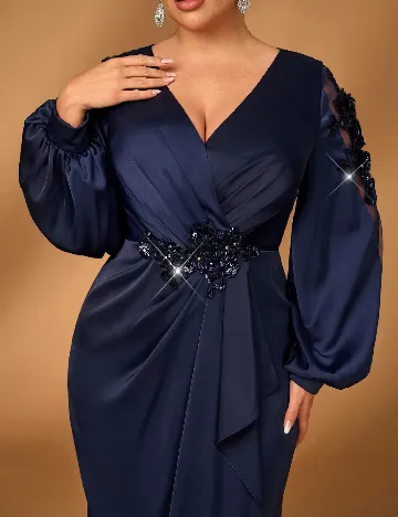 Rochie lunga SHEIN CURVE, bleumarin inchis Albastru
