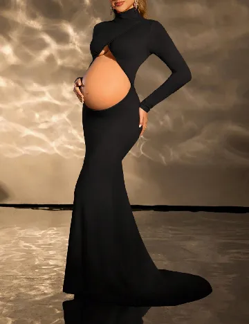 Rochie lunga SHEIN Maternity, negru Negru