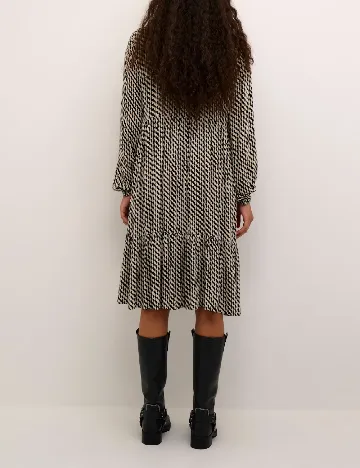Rochie medie Kaffe, alb/negru Negru
